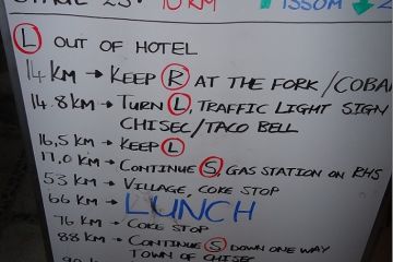 An example of a direction board